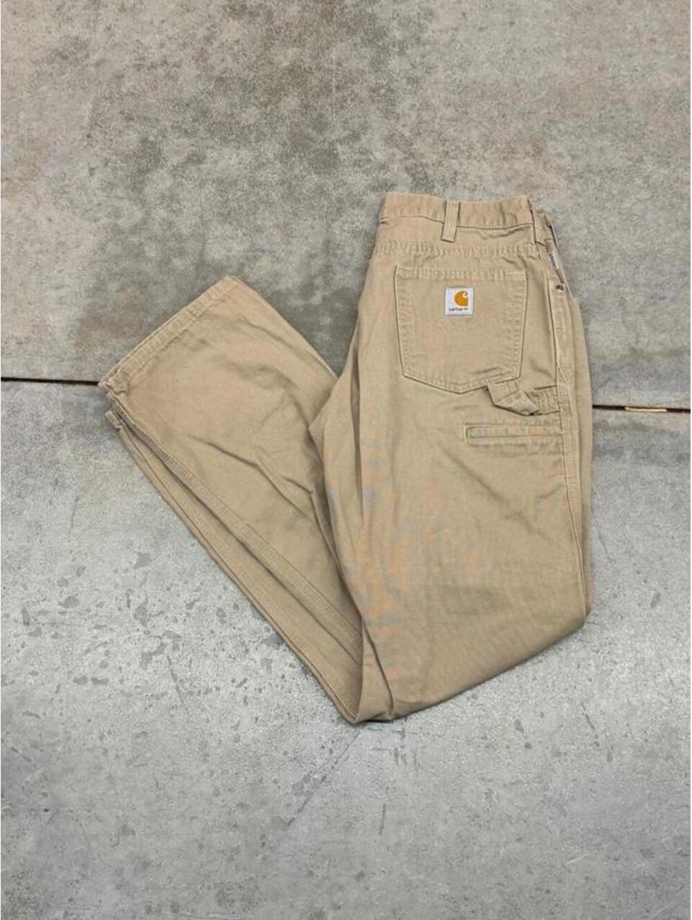 vintage carhartt beige relaxed baggy fit cargo pants size 8 x 32 WOMENS